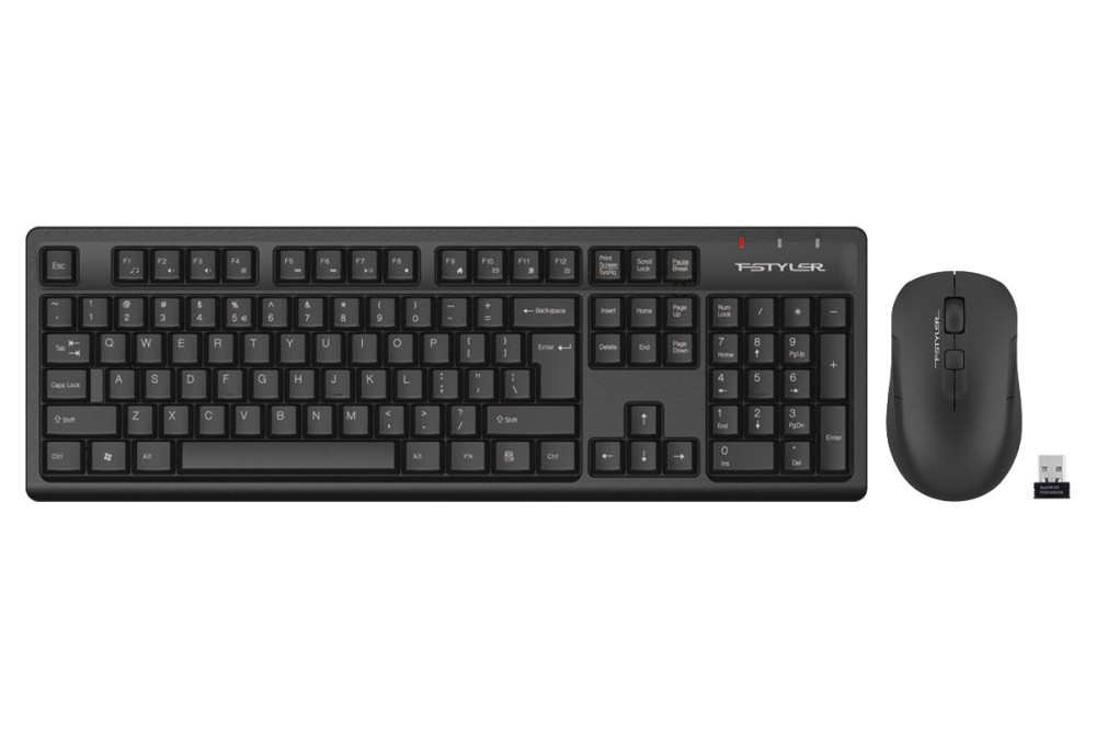 A4-Tech FStyler FG1200 Wireless Keyboard Combo Black US