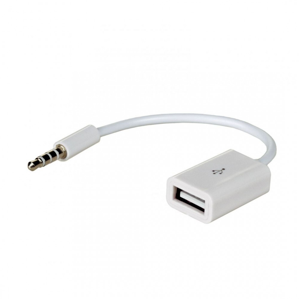 Akyga AK-AD-24 USB/MiniJack 15cm White