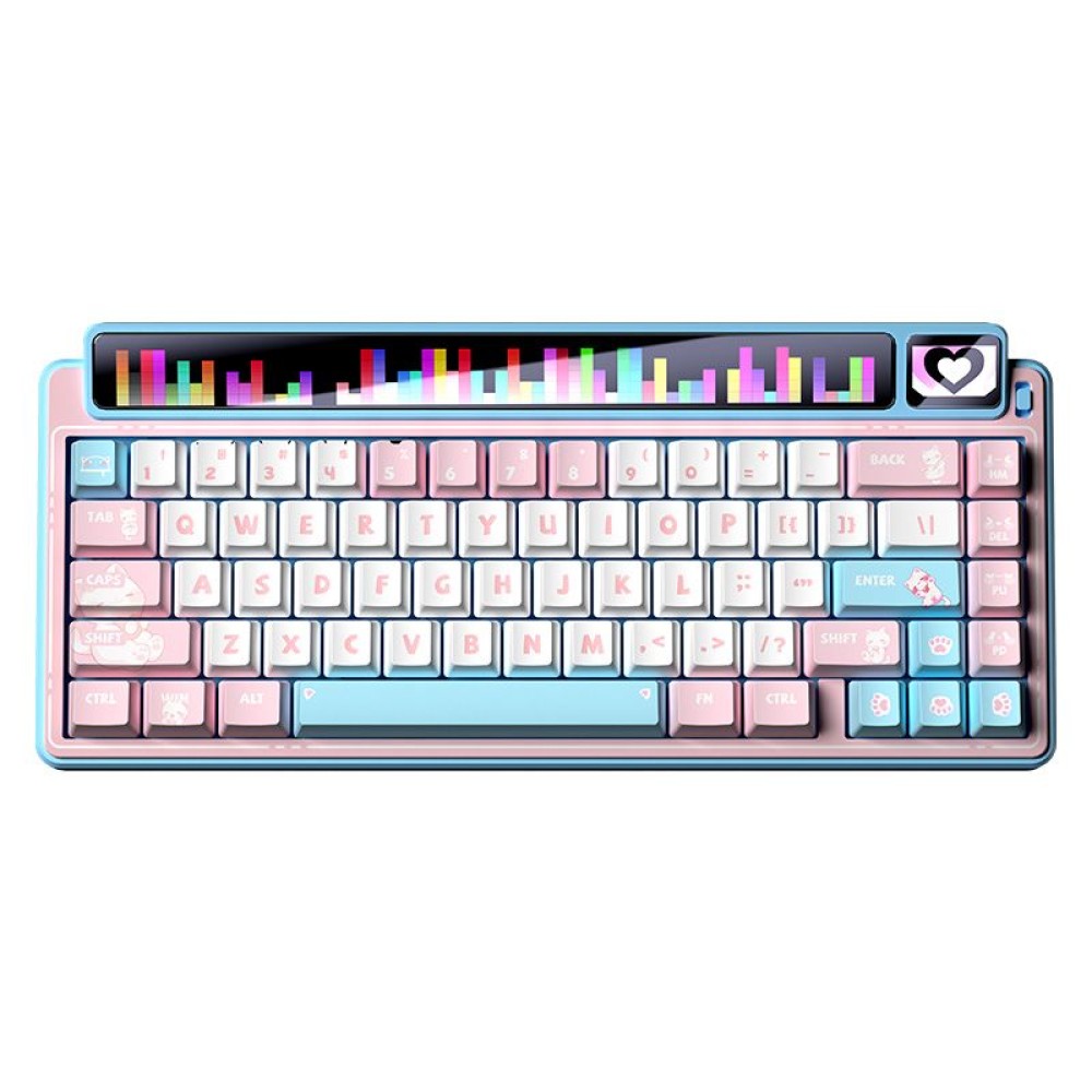 Aula AMG65 Blue LightFeather RGB Gaming Wireless Bluetooth Mechanical Keyboard Pink Stellar Meow US