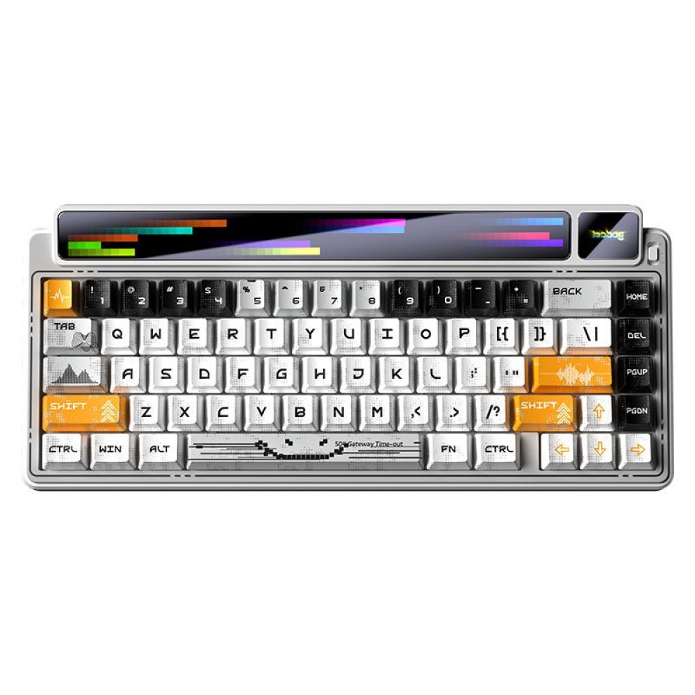 Aula AMG65 White Jaspe RGB Gaming Wireless Bluetooth Mechanical Keyboard Northern Star Lights US