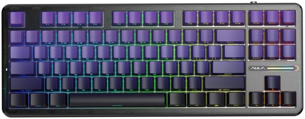 Aula F87 Pro Gasket Gaming Wireless Bluetooth Mechanical Keyboard Black/Purple US