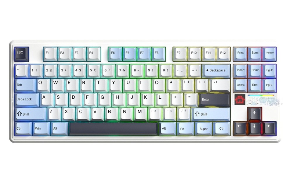 Aula F87 Pro V2 Gasket Gaming Wireless Bluetooth Mechanical Keyboard White US
