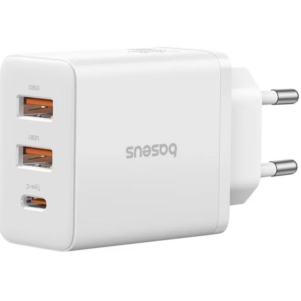 Baseus Cube Fast Charger 2U+C 30W EU Moon White