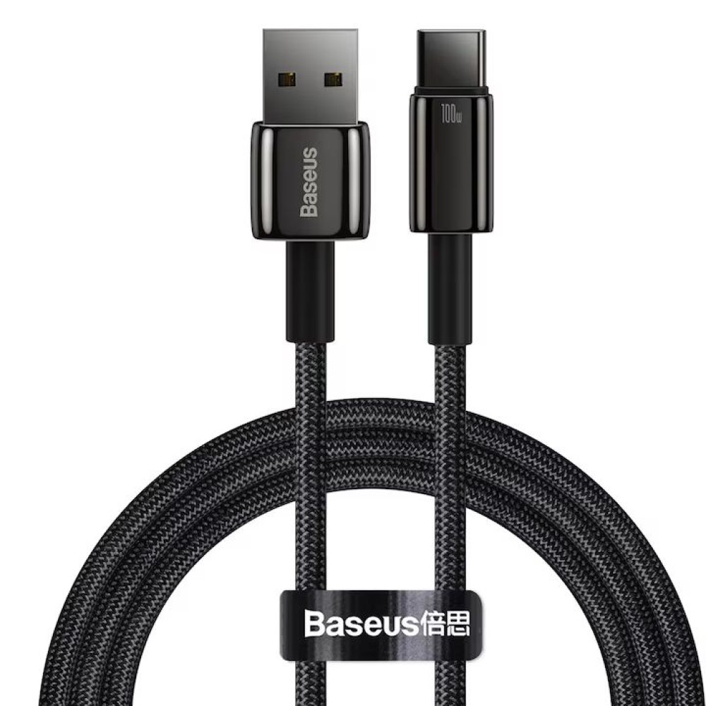 Baseus Tungsten Gold USB-A - USB-C 100W Cable 1m Black