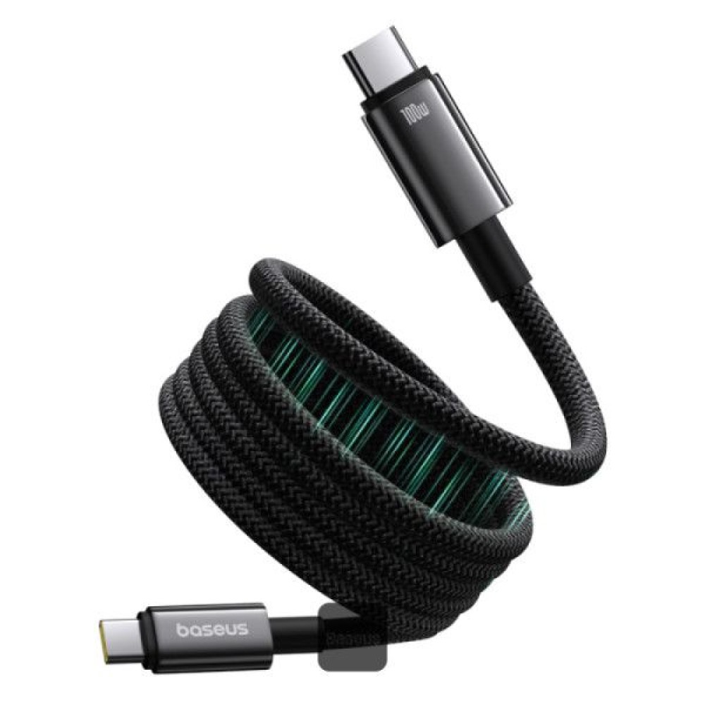 Baseus Tungsten Magnetic USB C to USB C 100W fast charging cable 1m Black
