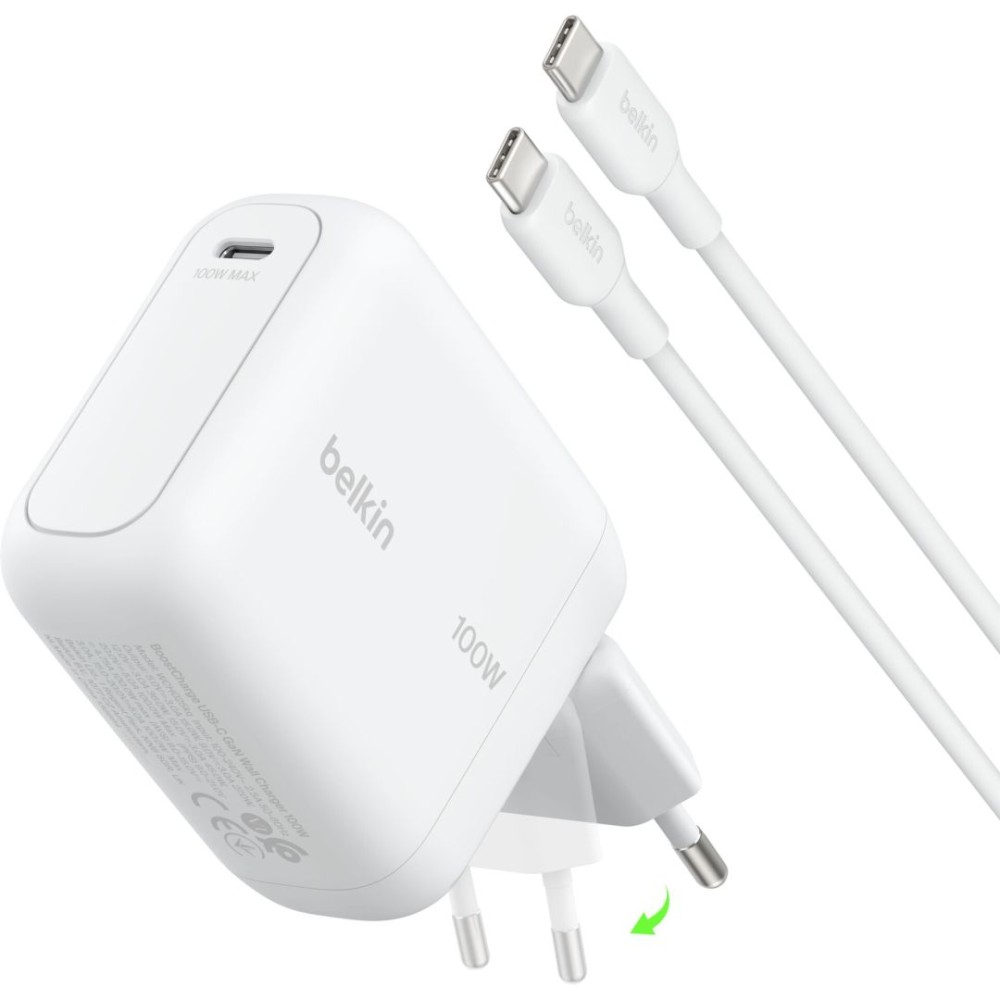 Belkin BoostCharge USB-C GaN-Wall Charger (100 W) + USB-C cable White