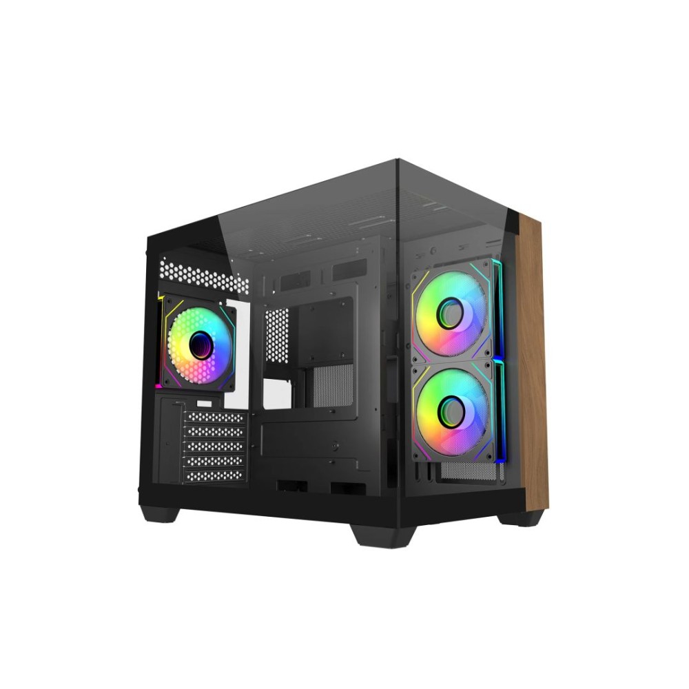 Cooler Master Elite 481 Wood Tempered Glass Black