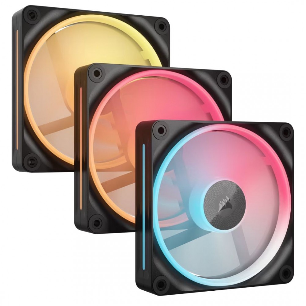 Corsair iCUE LINK LX120-R RGB 120mm PWM Reverse Fans Starter Kit Black