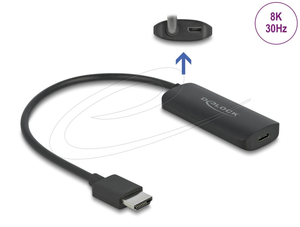 DeLock Adapter HDMI-A male to USB Type-C female (DP Alt Mode) 8K Black