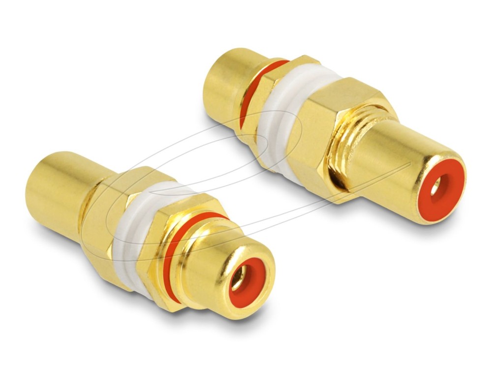 DeLock Audio Adapter RCA female to female for installation red ring