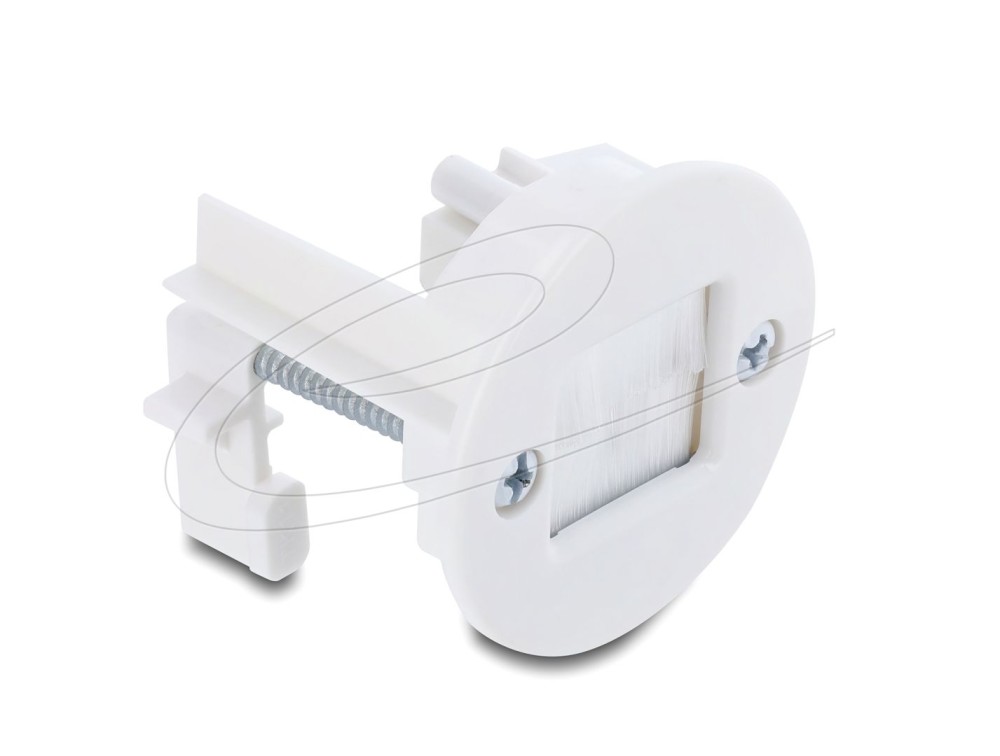 DeLock Cable Bushing with brush for wall mounting / desktop mounting white