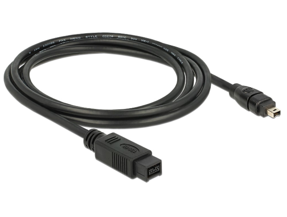 DeLock Cable FireWire 9 pin male > 4 pin male 2m