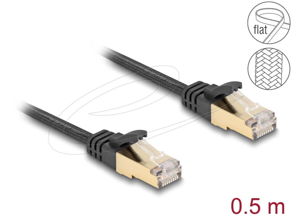 DeLock CAT6A U-FTP Patch Cable 0,5m Black