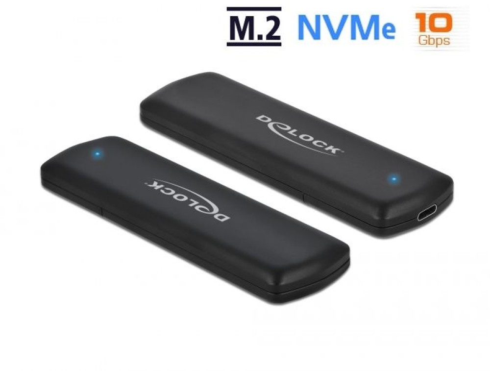 DeLock USB3.2 Gen2 External Enclosure for M.2 NVMe PCIe SSD with USB Type-C Black
