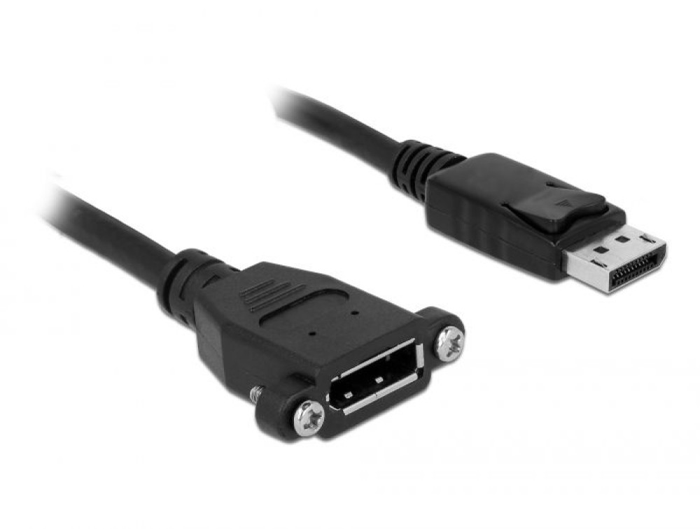 DeLock DisplayPort 1.2 male > DisplayPort female panel-mount 4K 60 Hz 1m