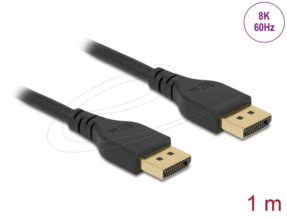 DeLock DisplayPort to DisplayPort 8K 60Hz cable 1m Black