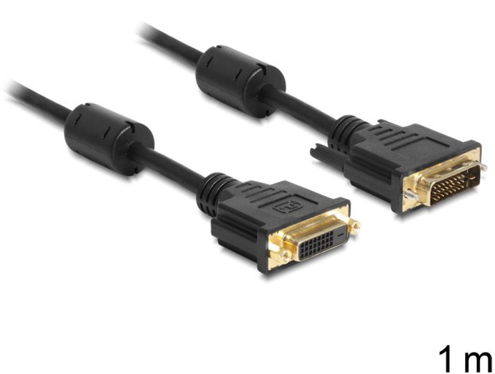 DeLock Extension DVI-D (Dual Link) male > DVI-D (Dual Link) female 1m Black