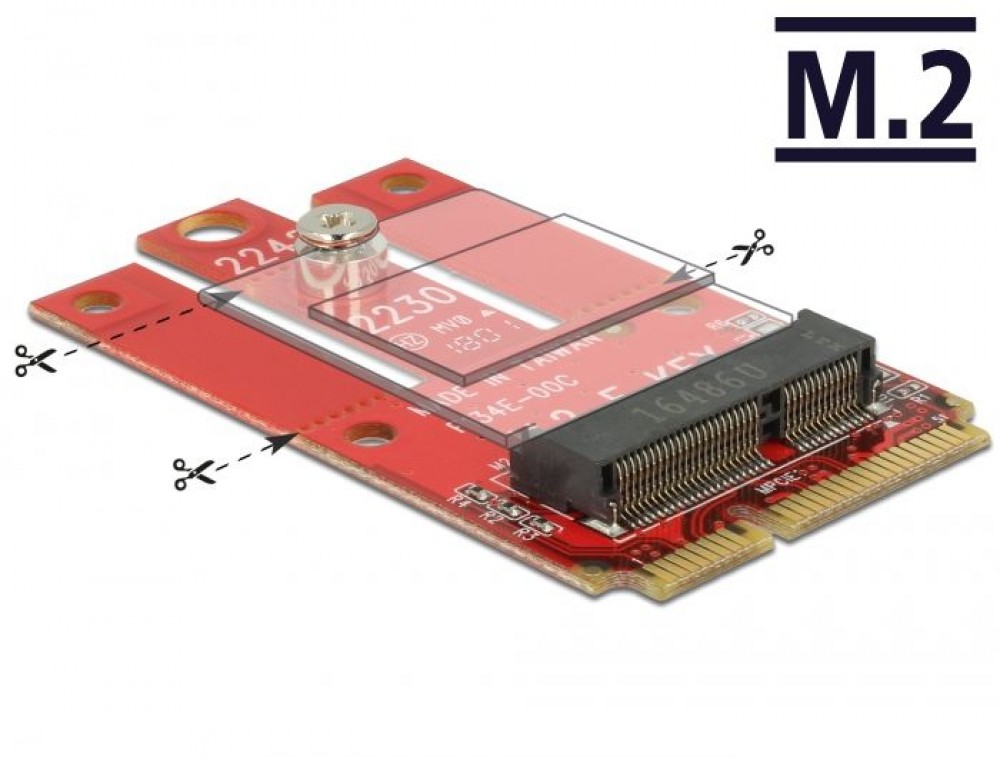 DeLock Adapter Mini PCIe > M.2 Key E slot