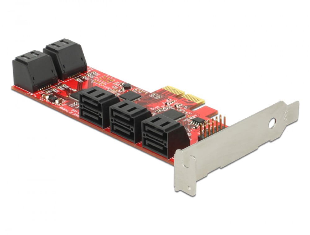 DeLock PCI Express x2 Card > 10x internal SATA 6 Gb/s - Low Profile Form Factor