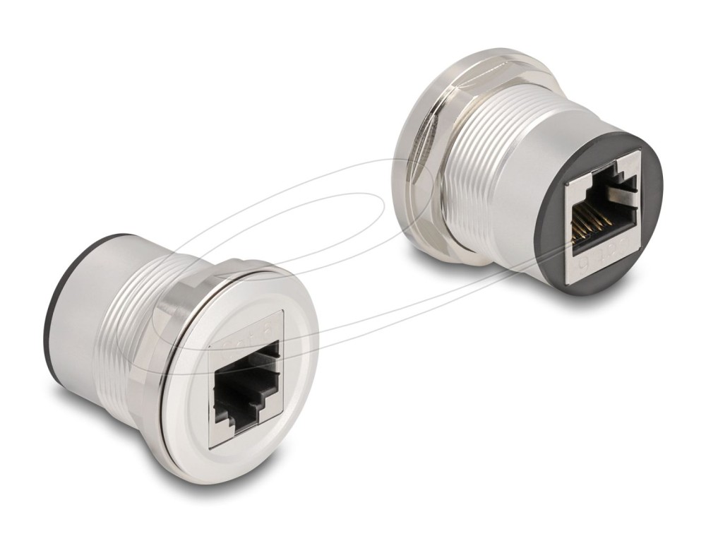 DeLock RJ45 built-in jack coupler Cat.6 STP aluminium