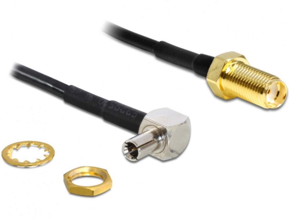 DeLock TS-9 90° dugó > SMA Jack 145 mm adapter