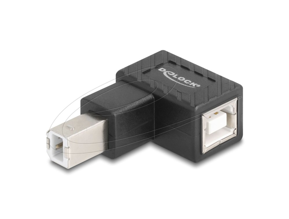 DeLock USB 2.0 Adapter USB Type-B male to USB Type-B female 90° angled downwards