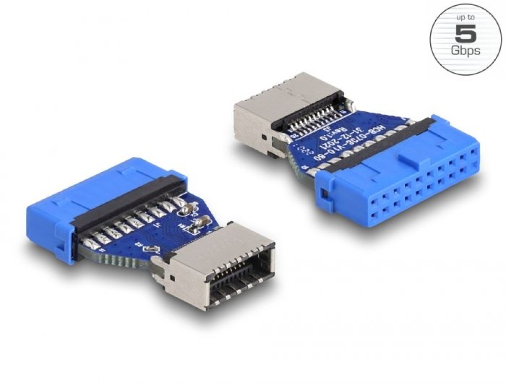 DeLock USB 3.2 Gen 1 Adapter Pin Header female to internal Key A female