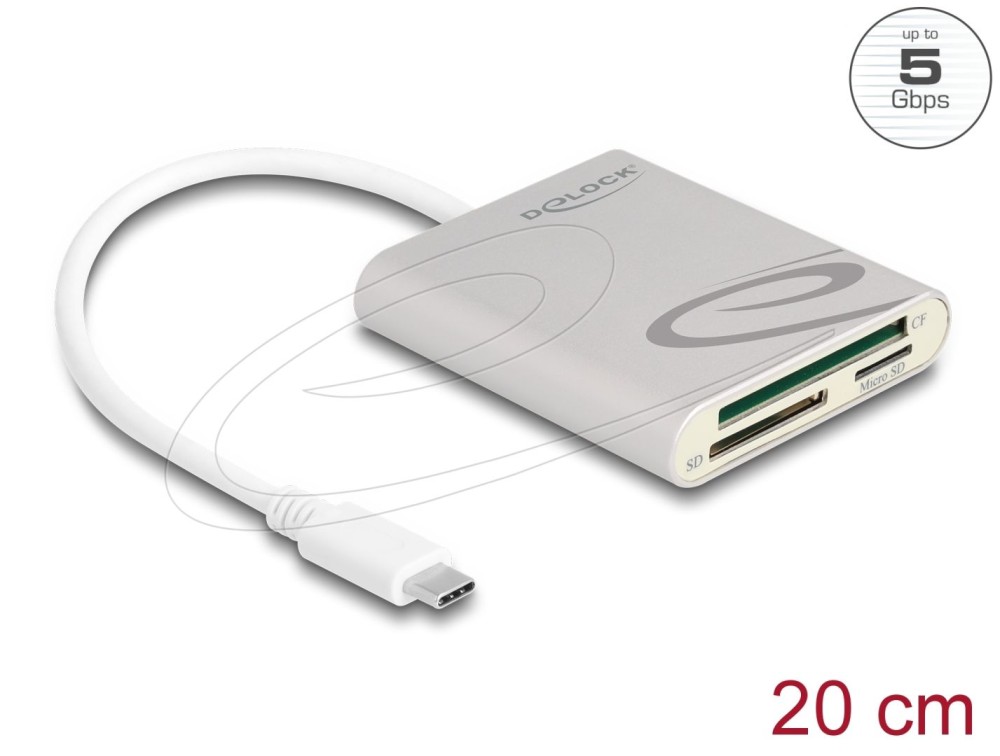 DeLock USB Type-C for Compact Flash Card Reader Black