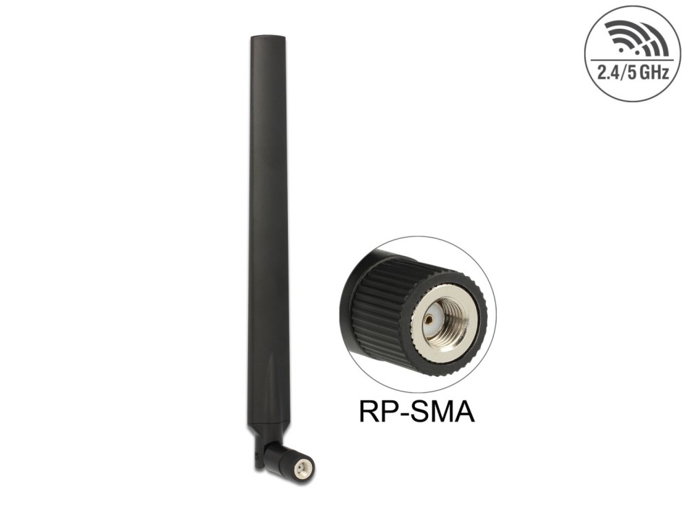 DeLock WLAN 802.11 ac/a/h/b/g/n Antenne RP-SMA Stecker 5 - 7 dBi