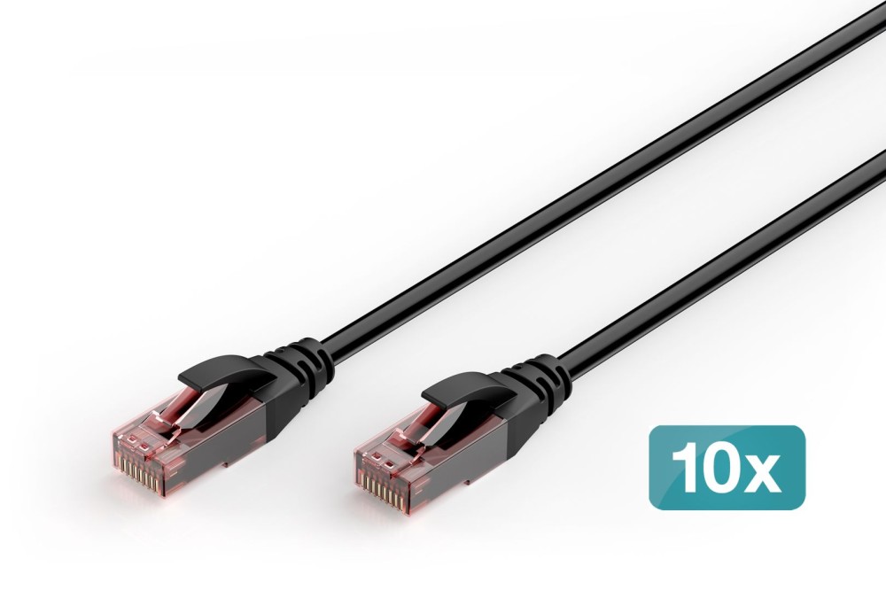 Digitus CAT6 U-UTP Patch Cable 1m Black (10 Pack)