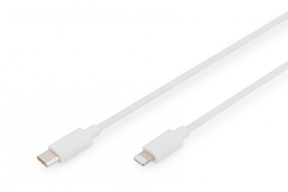 Digitus Data / Charger Cable, USB-C - Lightning, MFI 1m White