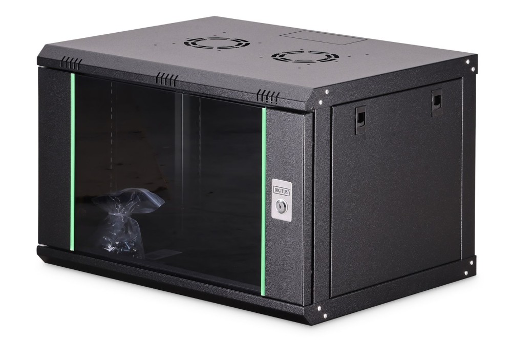 Digitus DN-19 07-U-EC-SW Falra szerelhető Rackszekrény Black