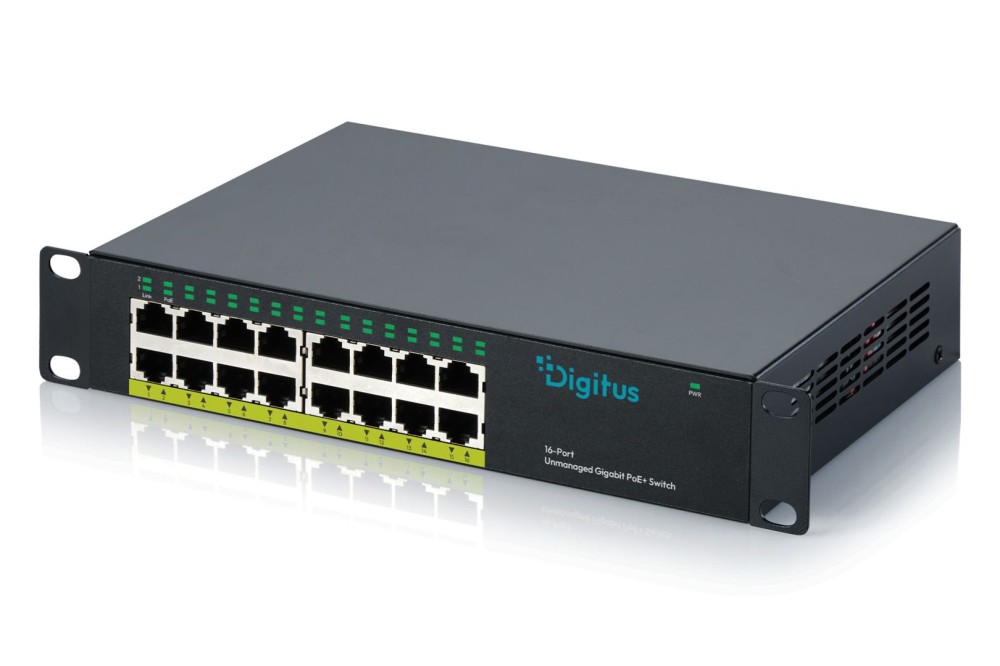 Digitus DN-95334 16-Port Gigabit Unmanaged PoE+ Switch