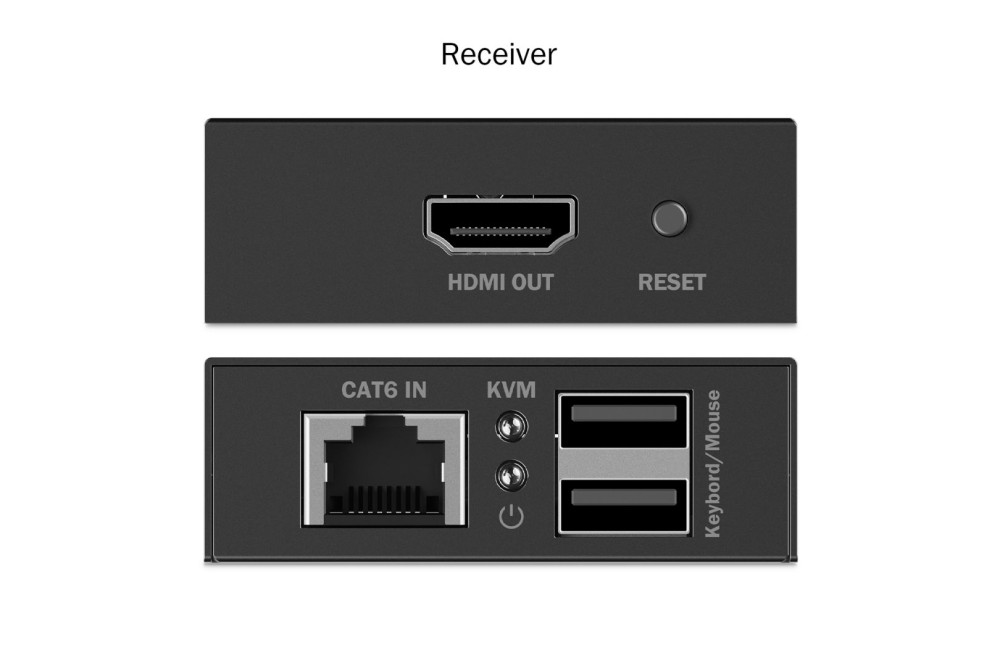 DIGITUS HDMI KVM IP Extender Set – UHD 4k 60Hz – 40m Reichweite – HDMI 2.0 – Sender und Emfänger – Bis zu 253 Empfänger – 2x USB für Maus und Tastatur DIGITUS HDMI KVM IP Extender Set – UHD 4k 60Hz – 40m Reichweite – HDMI 2.0 – Sender und Emfänger – Bis zu 253 Empfänger – 2x USB für Maus und Tastatur