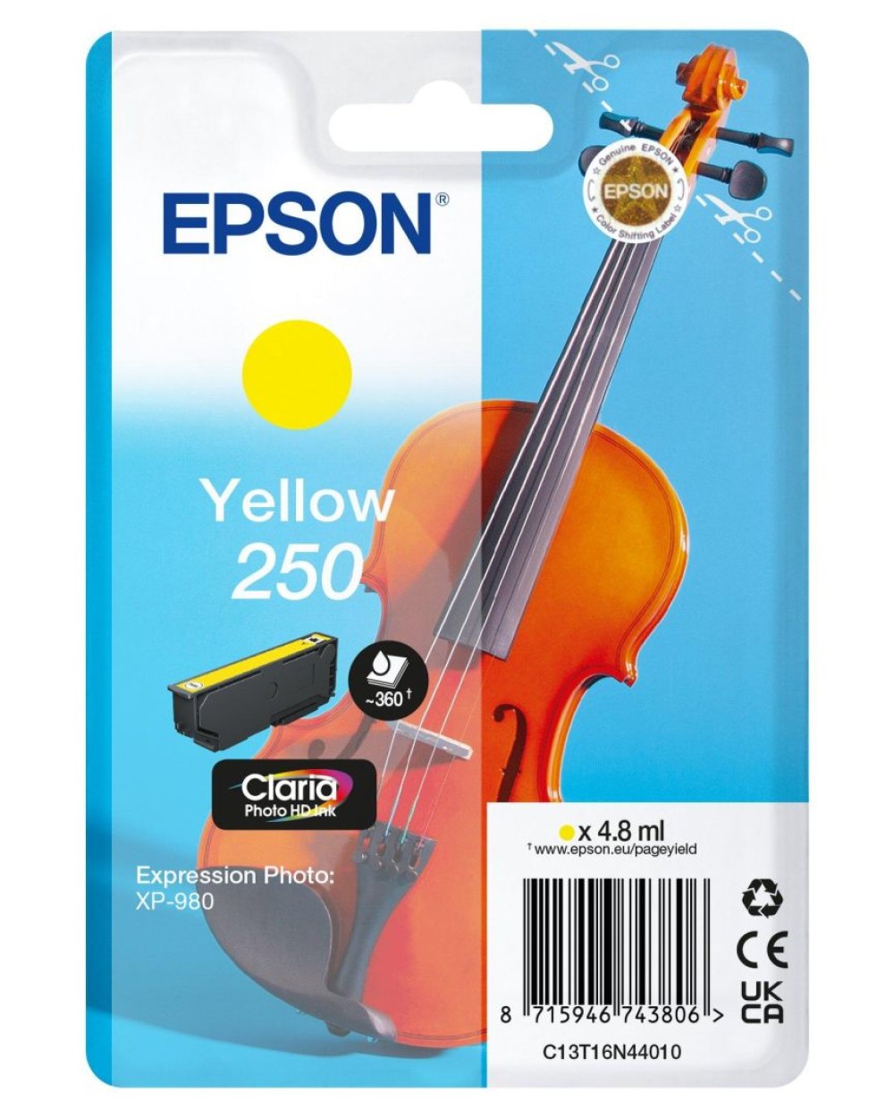 Epson 250 Yellow tintapatron