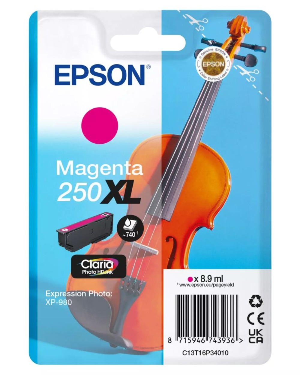 Epson 250XL Magenta tintapatron