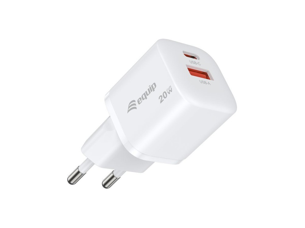 EQuip 2-Port 20W GaN USB PD Charger White