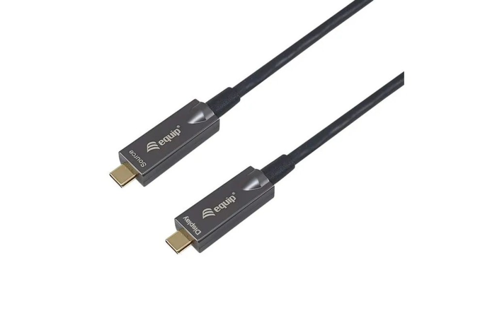 EQuip USB-C to C Active Optical USB 3.2 Gen 2 10Gbps PD 60W 4K 60Hz DP Alt Mode Video+Data+PD 7,5m cable Black