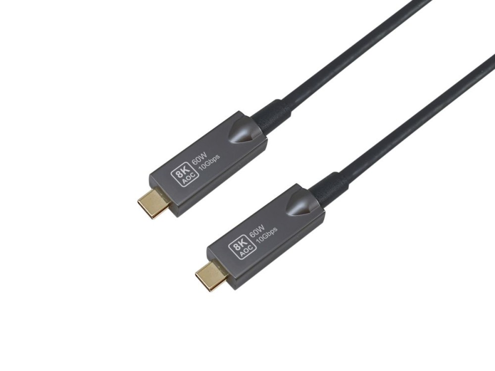 EQuip USB-C to C USB 3.2 Gen 2 10Gbps PD 60W 8K 60Hz Active Optical Cable 7,5m Black