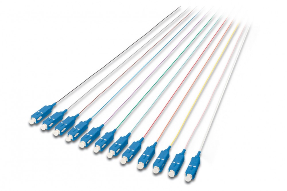 Digitus FO pigtail set, 12 pcs., SC, SM OS2 09/125 µ