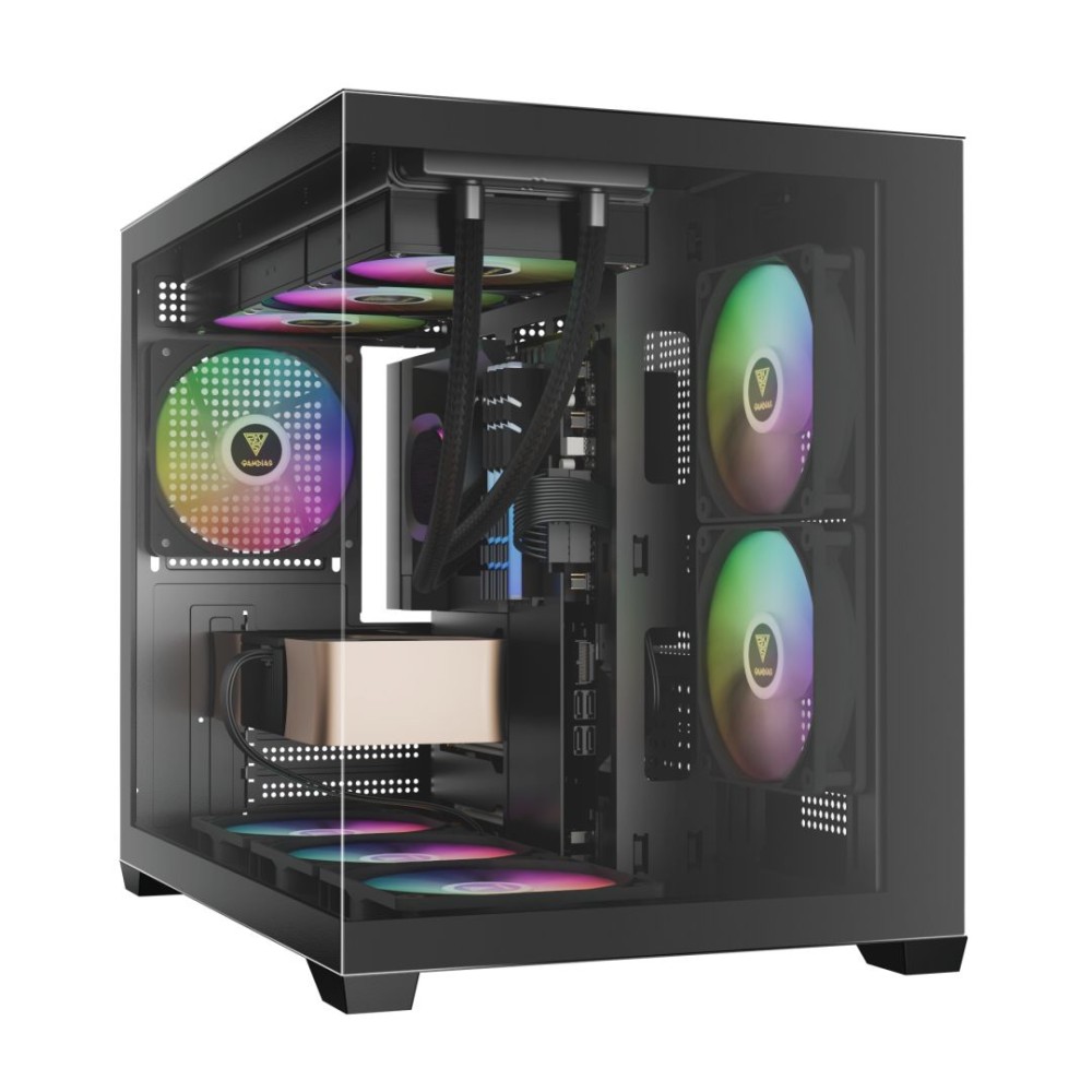 Gamdias Aura GC10M V2 ARGB Tempered Glass Black