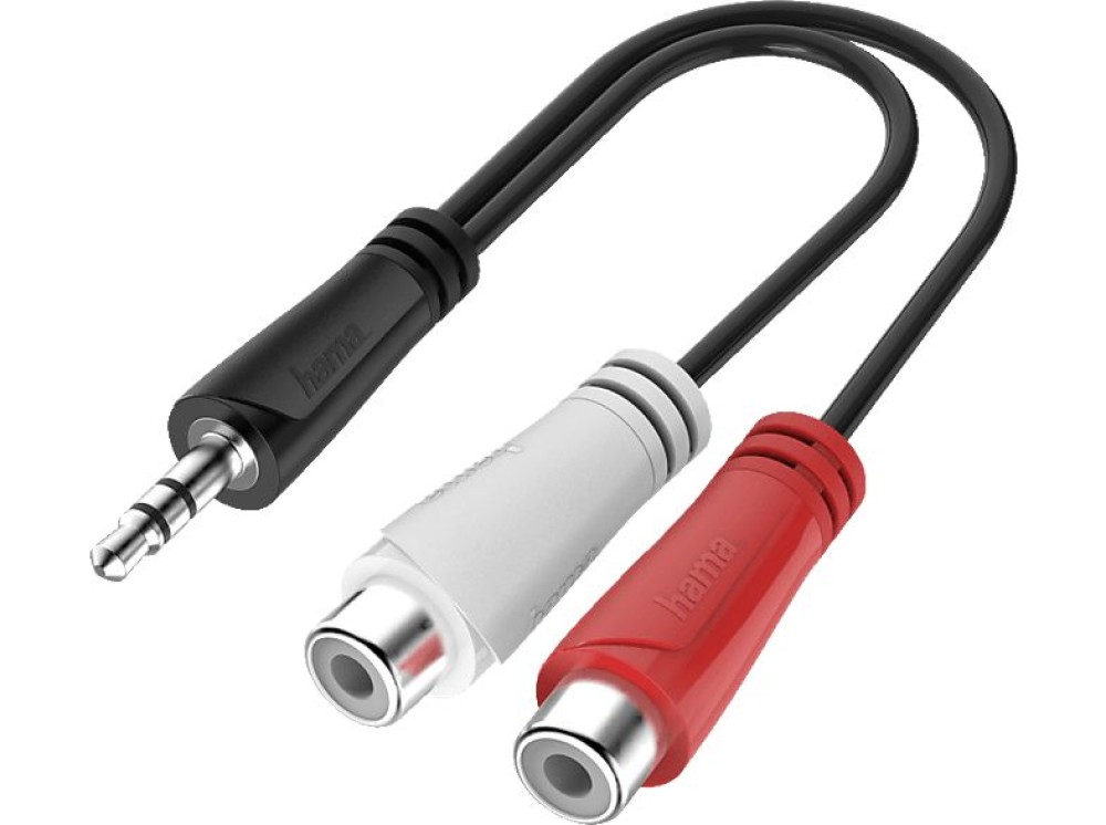 Hama 3,5mm Jack to 2RCA cable 0,15m Black