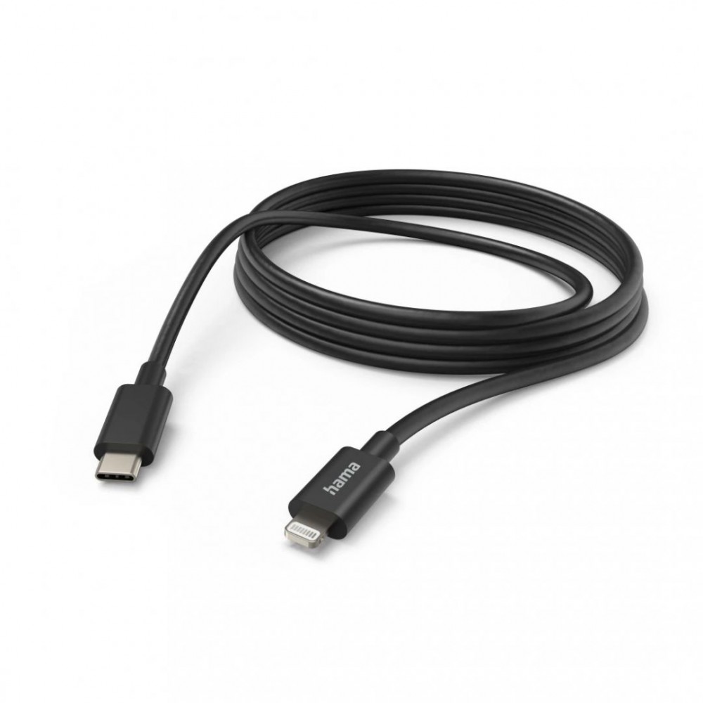 Hama Lightning/Type-C 3m Black