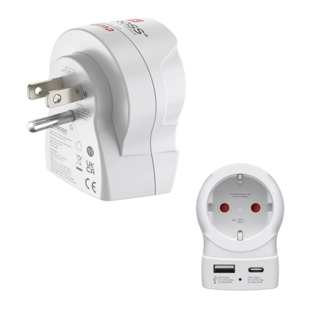 Hama USA - EU 30W átalakító utazó adapter White