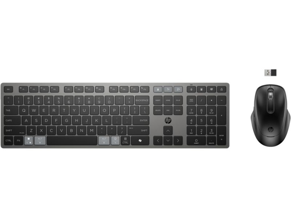 HP 725 Multi-Device Rechargeable Wireless Bluetooth Keyboard Combo Black HU