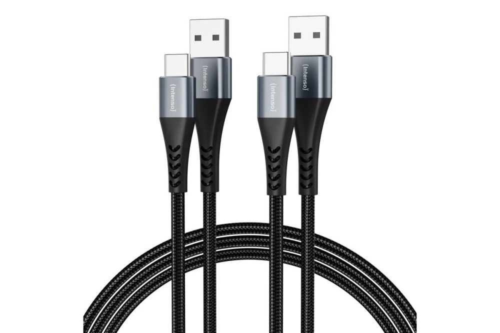 Intenso A60C USB-A to USB-C 60W Cable 1m Black (Double Pack)