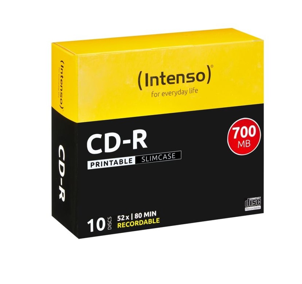 Intenso CD-R 80 52x Slim Case 10db/csomag (10-es címke)