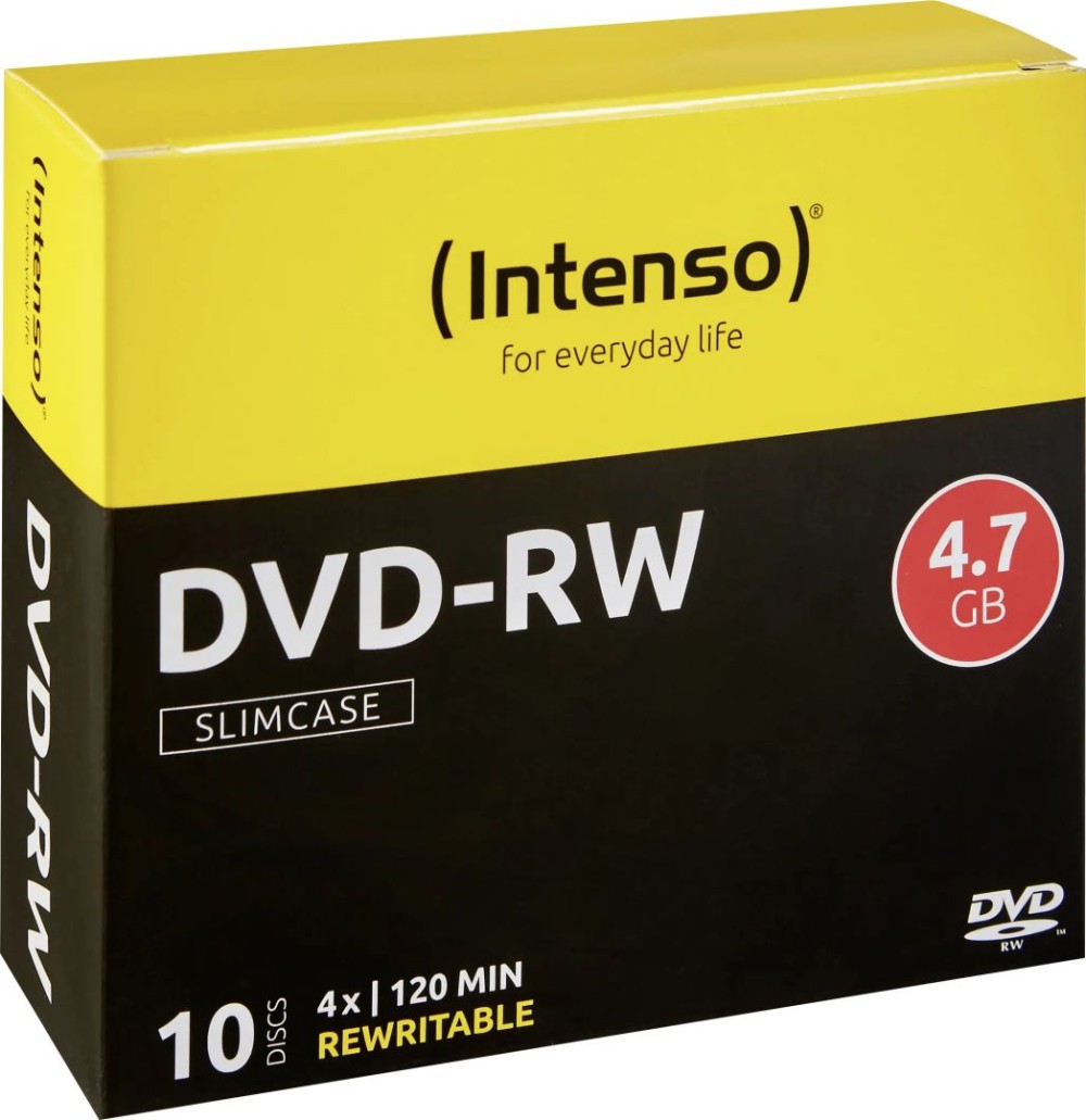 Intenso DVD-RW 4,7Gb 16x Slim Case 10db/csomag (10-es címke)