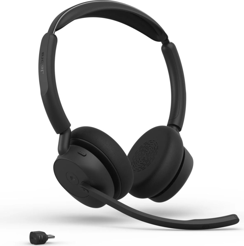 Jabra Evolve3 45 MS Stereo Link 390c Wireless Bluetooth Headset Black