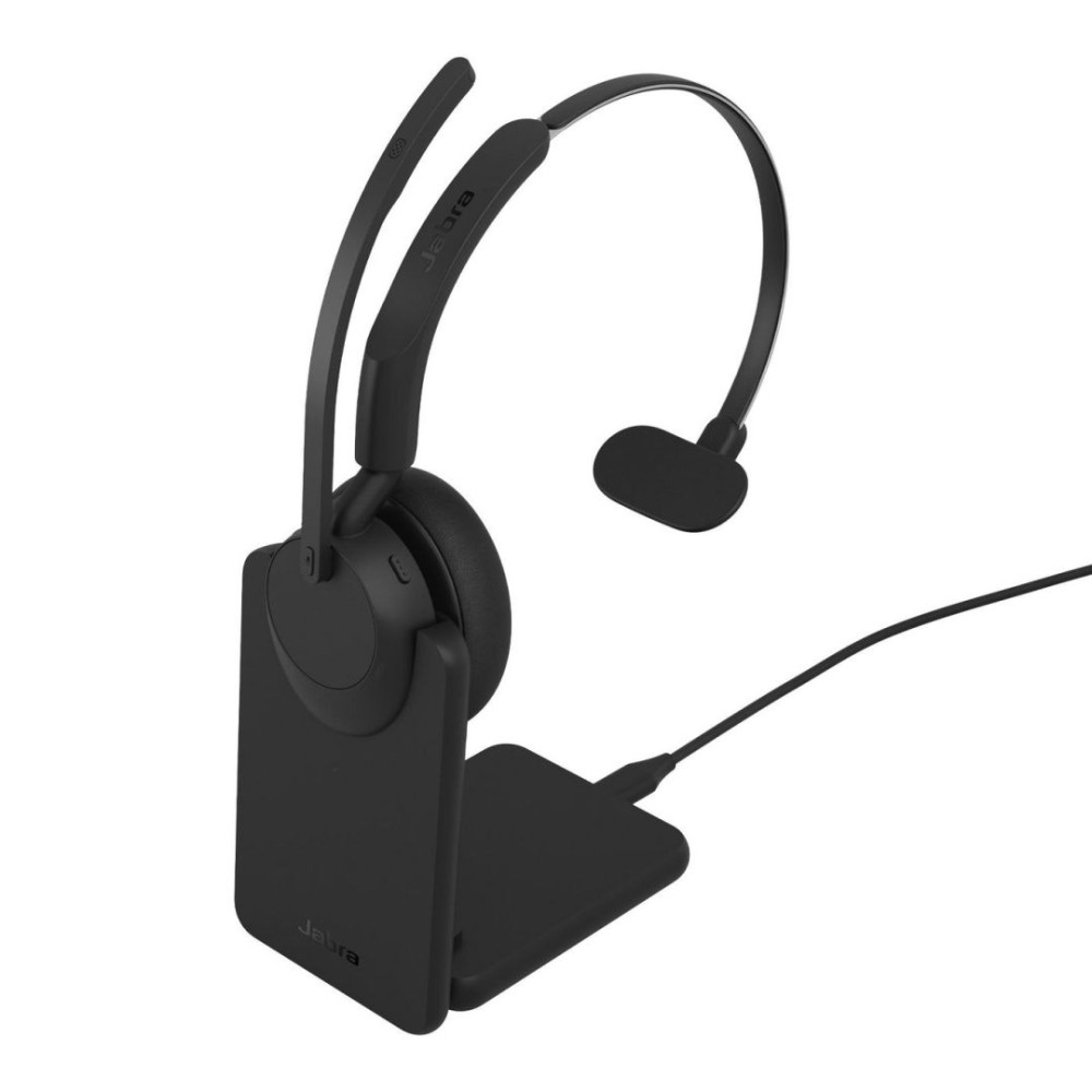 Jabra Evolve3 45 UC Mono Link 390c Wireless Bluetooth Headset + Stand Black